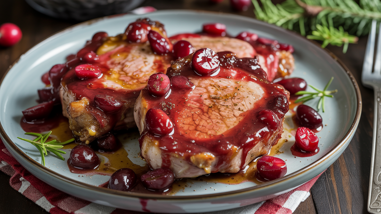 Keto Cranberry Glazed Pork Chops (Sugar-Free)