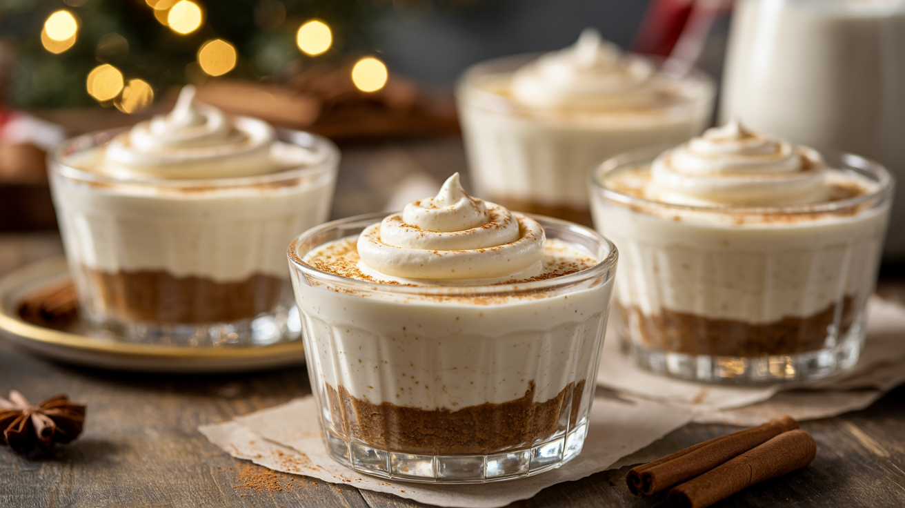 Keto Gingerbread Eggnog Cheesecake Cups