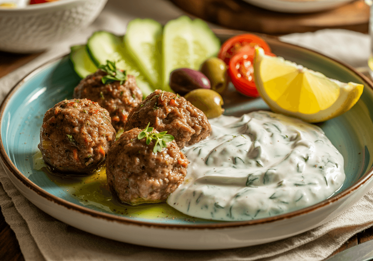 Keto Greek Lamb Meatballs with Tzatziki