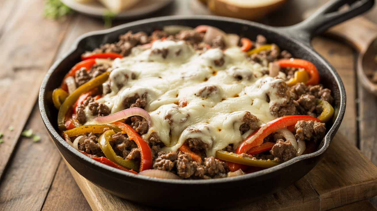 Keto Ground Beef Philly Skillet (Low Carb Twist)