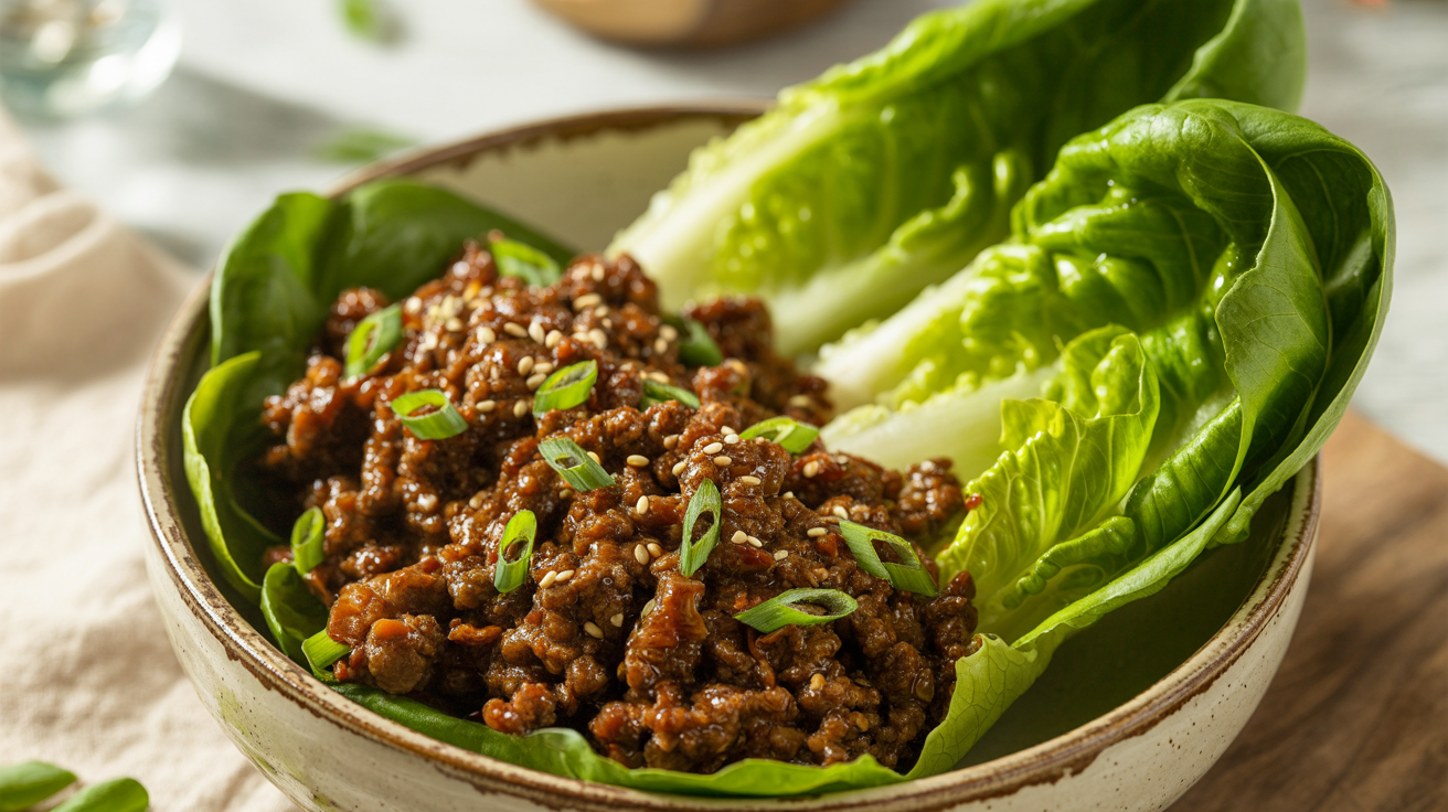 Keto Korean-Inspired Ground Beef Lettuce Bowls (No Rice)