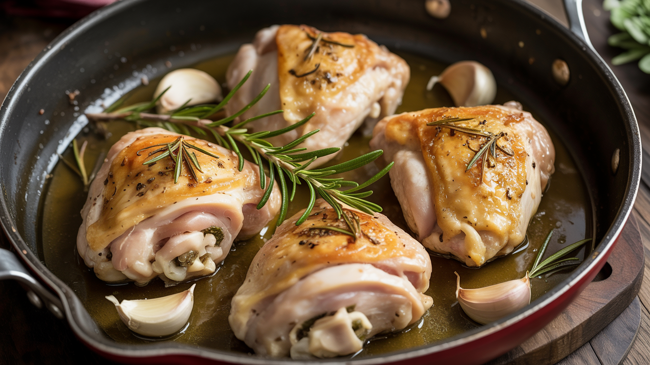 Keto Rosemary Garlic Chicken with Holiday Pan Sauce