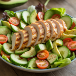 Grilled chicken salad with vegetables