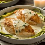 Creamy Garlic Butter Chicken with Zucchini Noodles