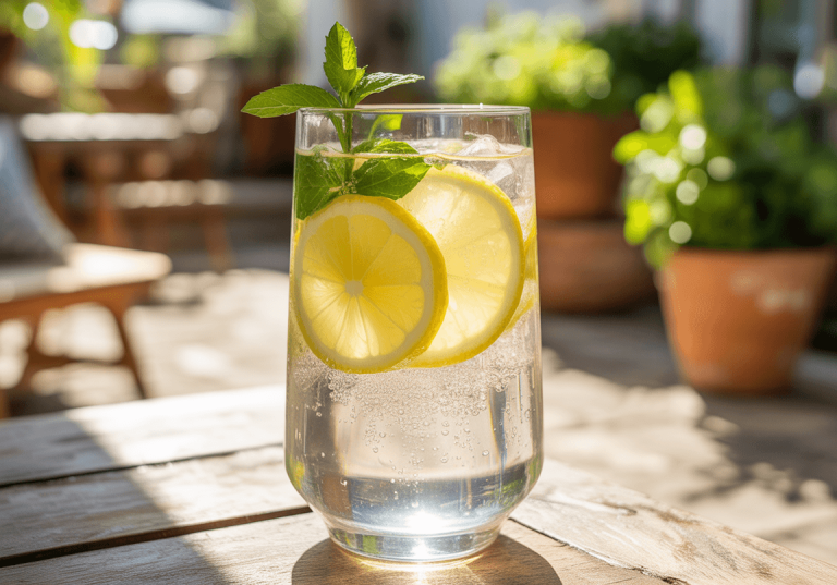 Keto Sparkling Lemon Ginger Cooler