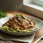 Keto Beef Stroganoff with Zucchini Noodles