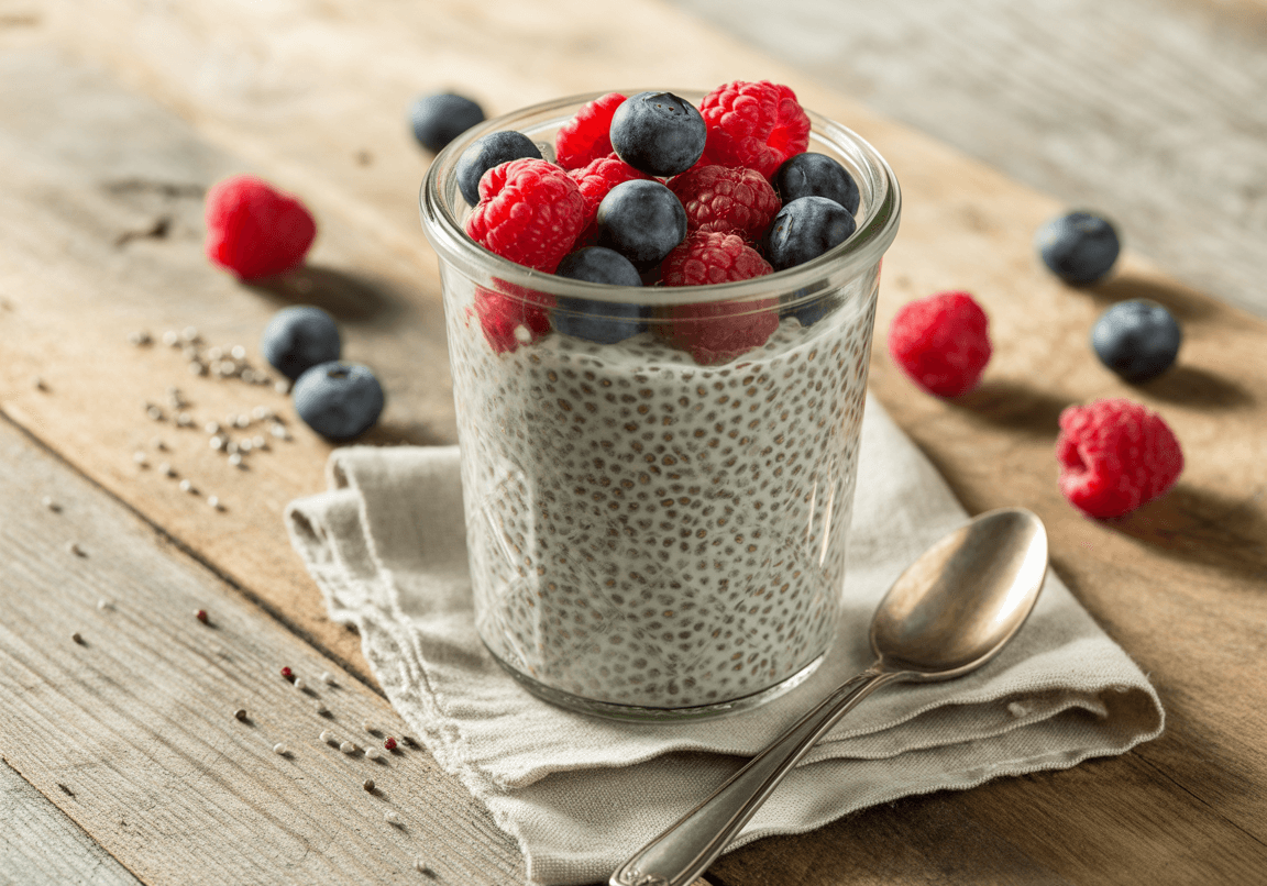 Keto Chia Seed Pudding with Berries