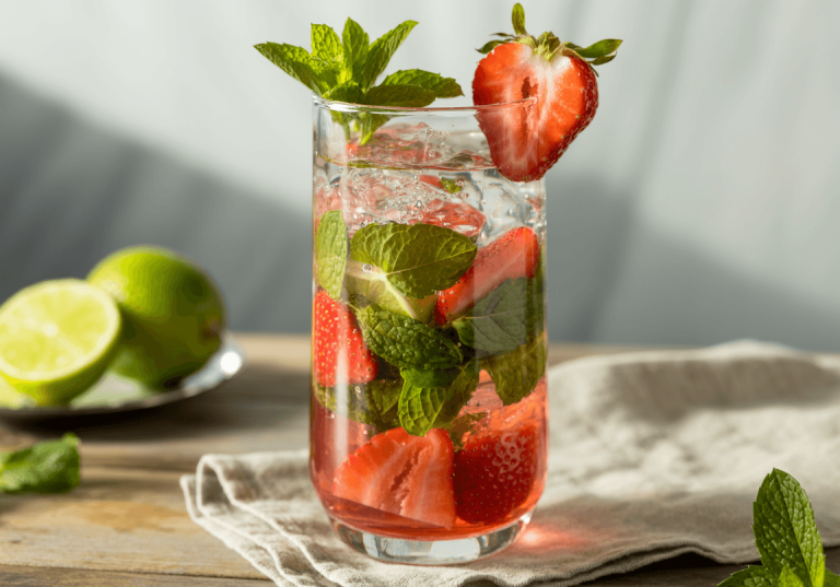 Keto Strawberry Mojito Mocktail – Low Carb Summer Drink