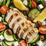 Grilled chicken salad with vegetables