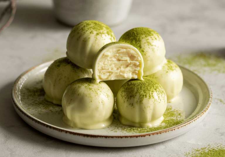 Keto Matcha White Chocolate Truffles