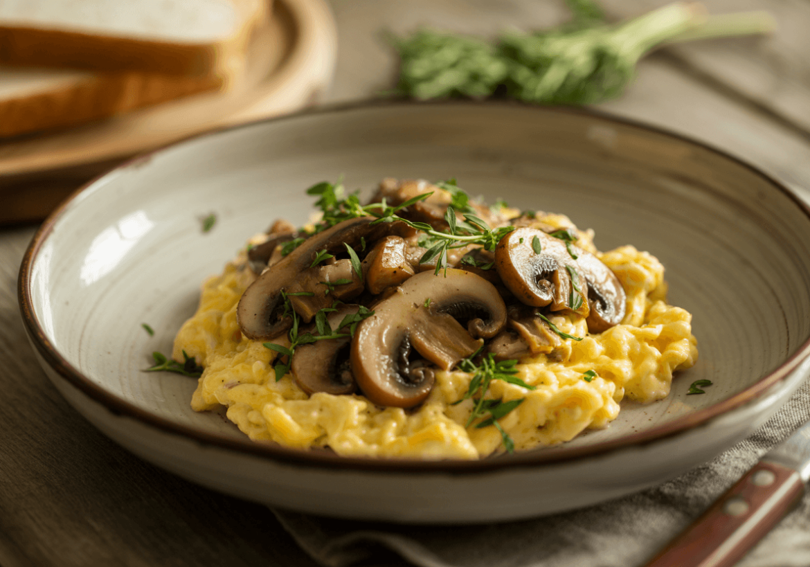 Creamy Mushroom & Herb Scramble