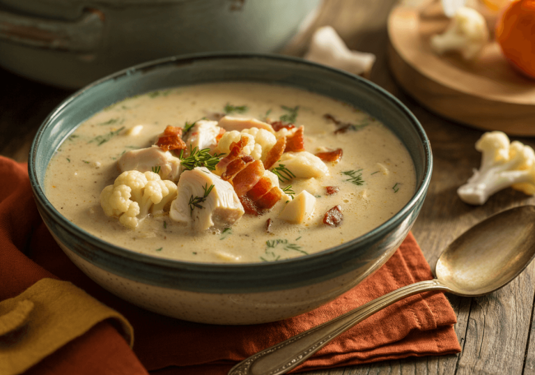 Keto Chicken & Cauliflower Chowder