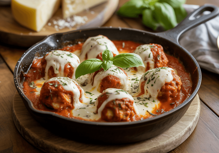 Keto Chicken Parmesan Meatballs