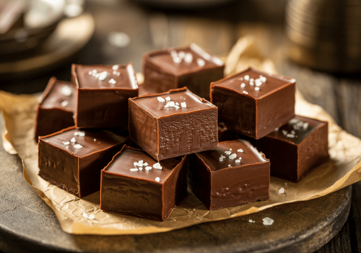 Keto Chocolate Fudge with Sea Salt