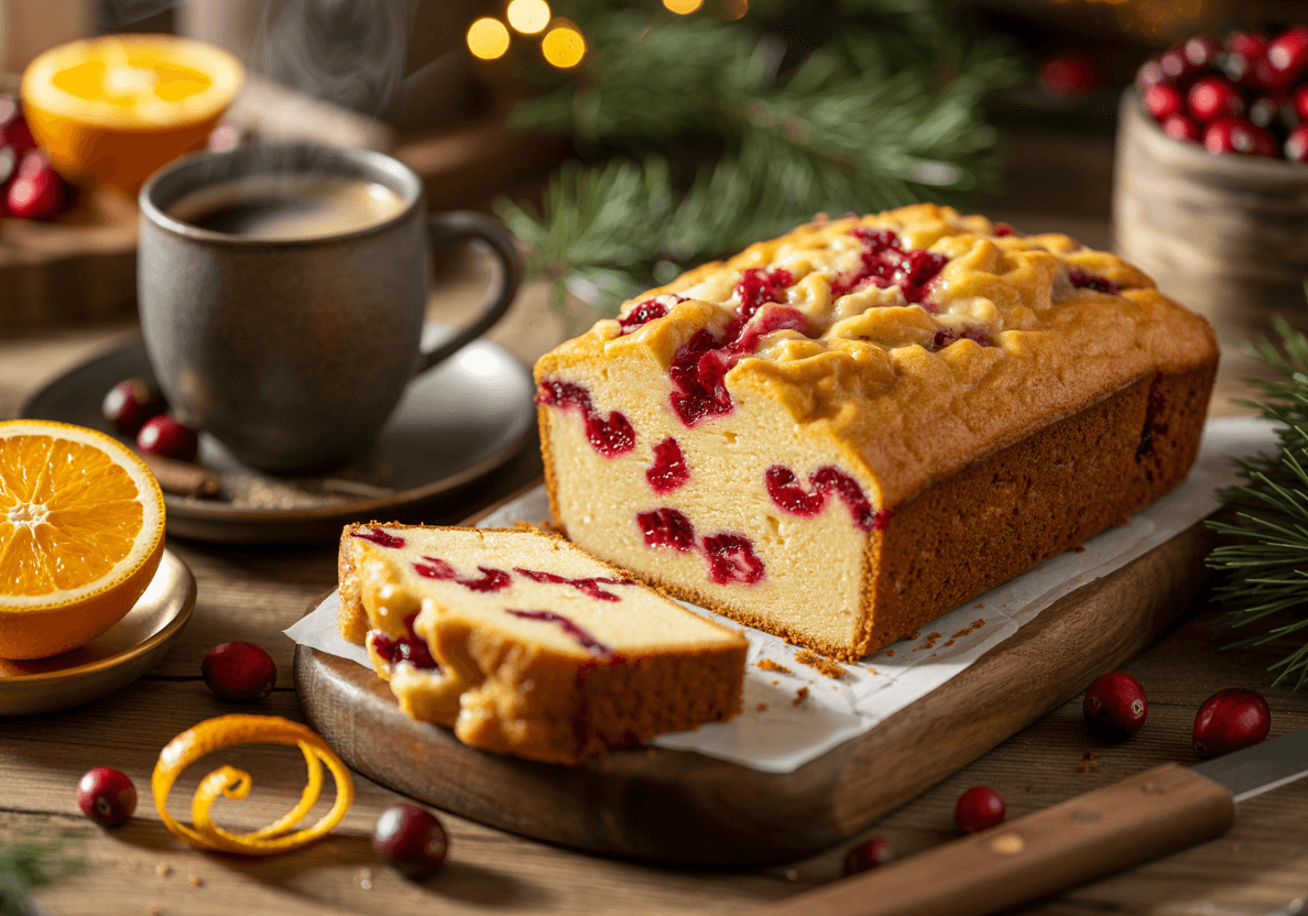 Keto Cranberry Orange Coffee Cake