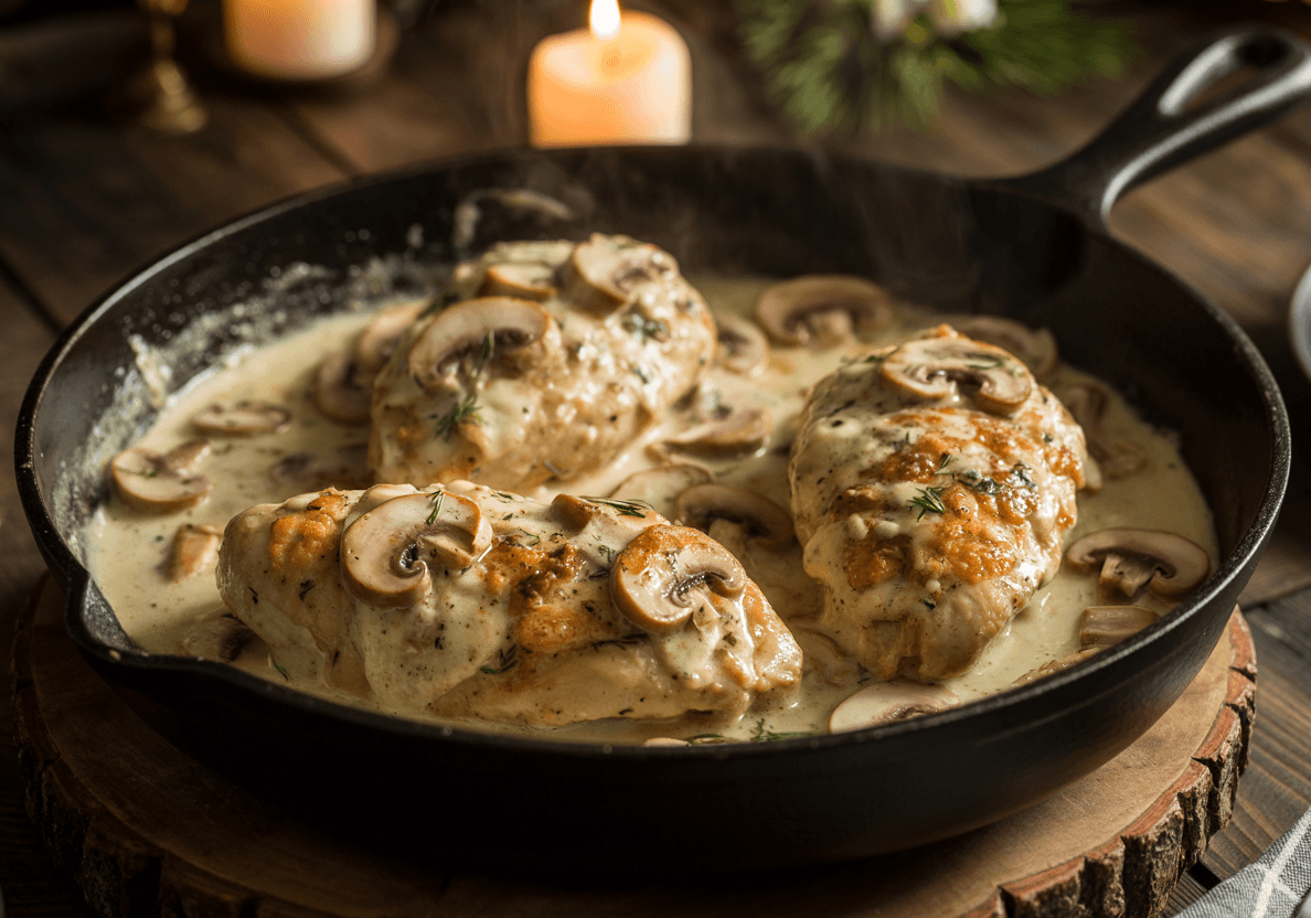 Keto Creamy Mushroom Chicken Skillet