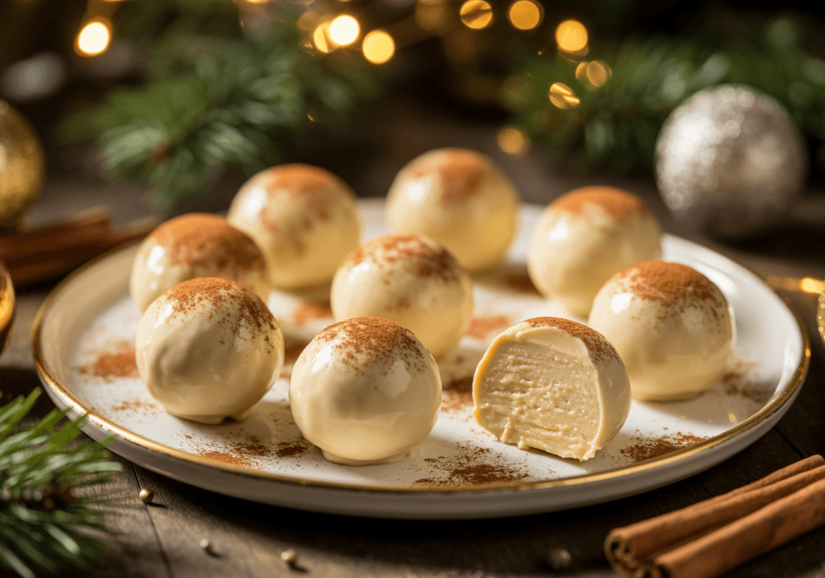 Keto Eggnog Truffles