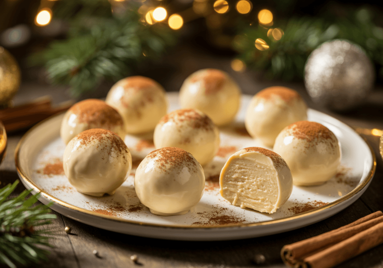 Keto Eggnog Truffles