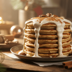 Keto Gingerbread Pancakes with Cream Cheese Frosting