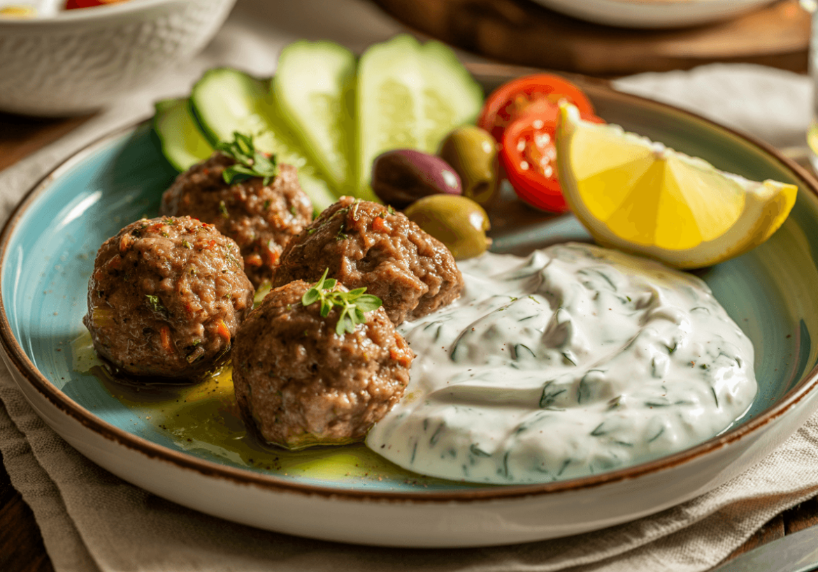 Keto Greek Lamb Meatballs with Tzatziki