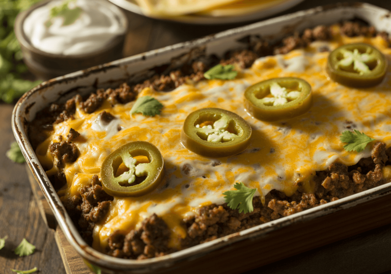 Keto Ground Beef Enchilada Casserole