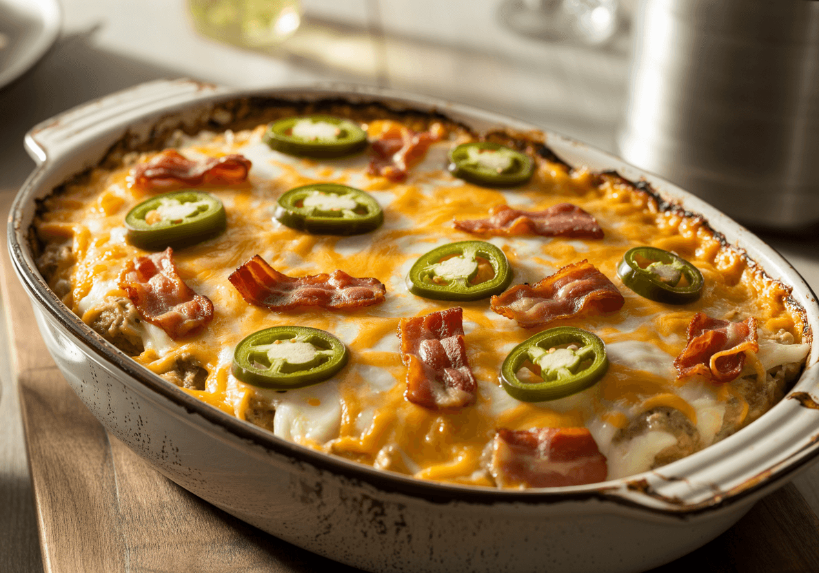 Keto Jalapeño Popper Chicken Casserole