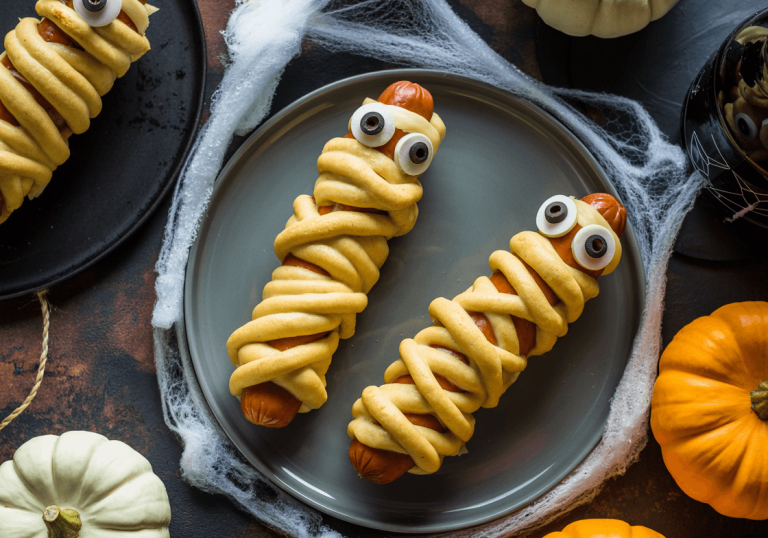 Keto Mummy Dogs – Fun Low Carb Halloween Snack Keto Mummy Dogs – Fun Low Carb Halloween Snack
