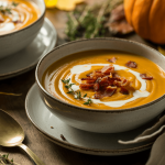 Keto Roasted Pumpkin & Bacon Soup
