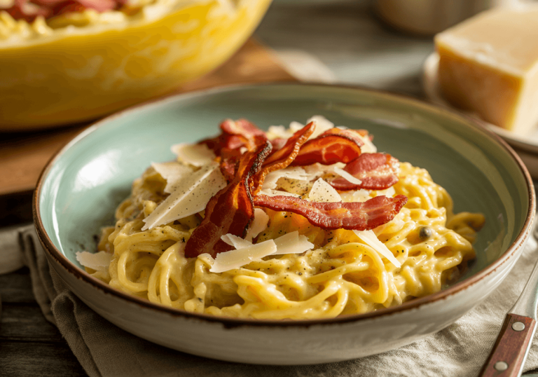 Keto Spaghetti Squash Carbonara
