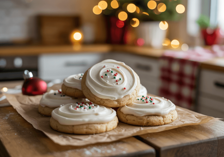 Keto Sugar Cookies with Vanilla Frosting
