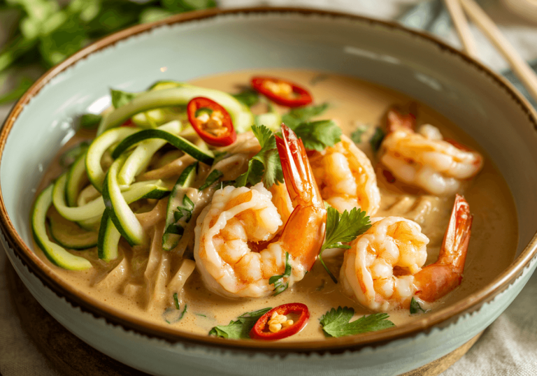 Keto Thai Coconut Shrimp Bowl