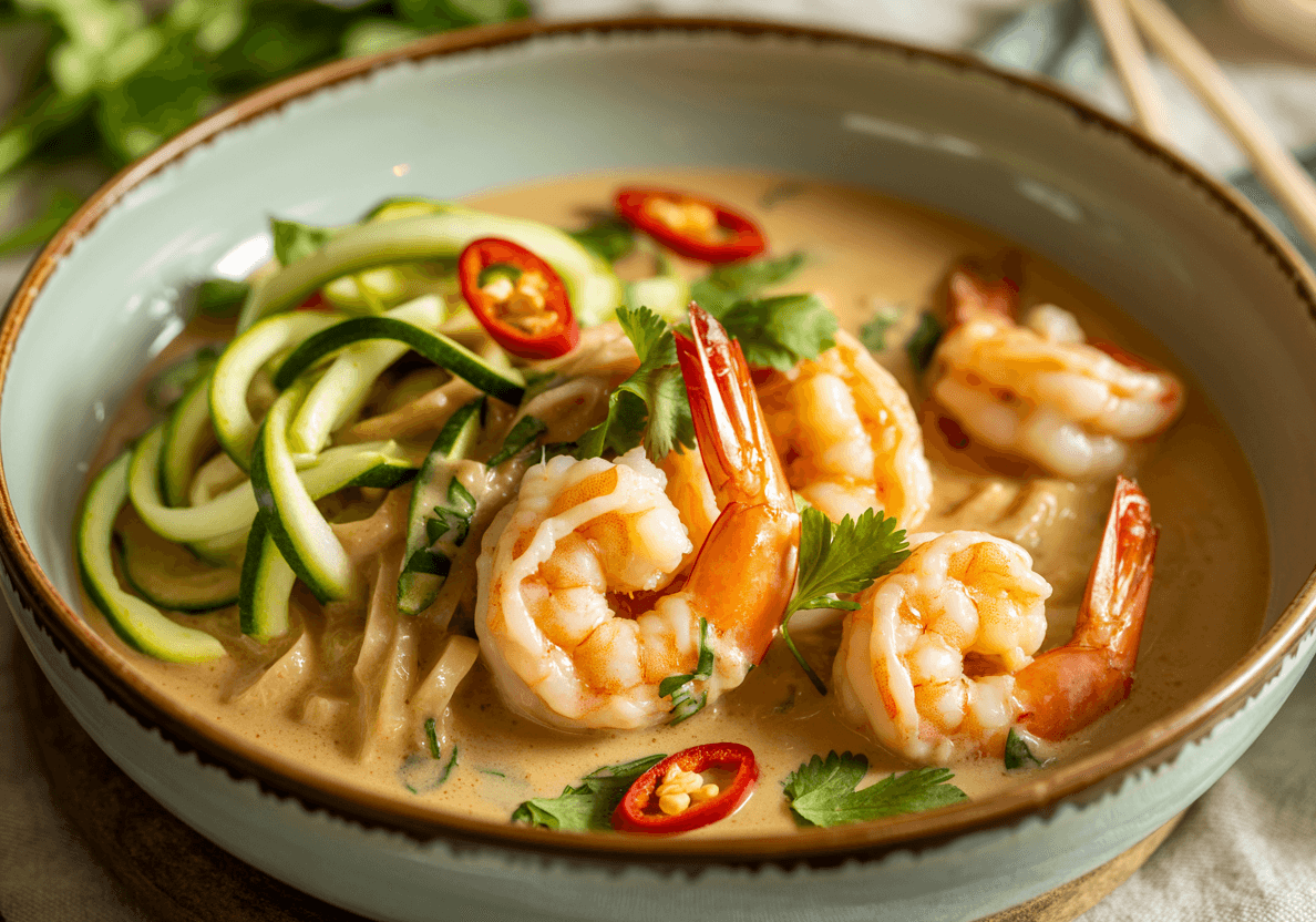 Keto Thai Coconut Shrimp Bowl