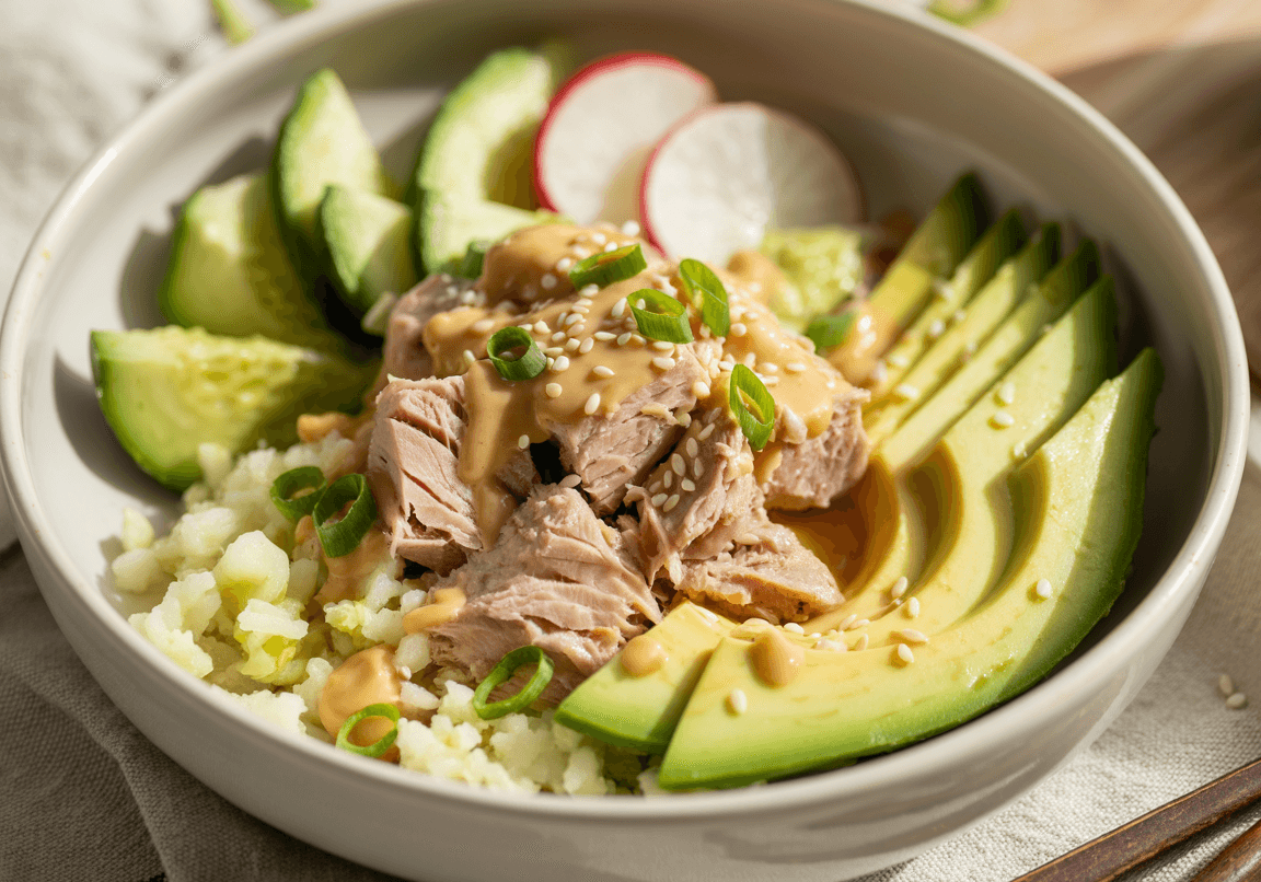Keto Tuna Avocado Bowl