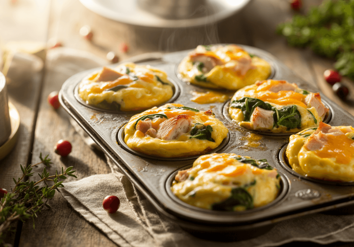 Keto Turkey & Spinach Egg Muffins (Thanksgiving Breakfast Edition)