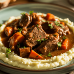 Low-Carb Beef Stew with Cauliflower Mash