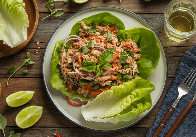 Low-Carb Thai Larb Salad (Spicy Minced Chicken)