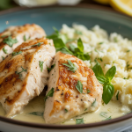 Keto Creamy Lemon Herb Chicken Bowl