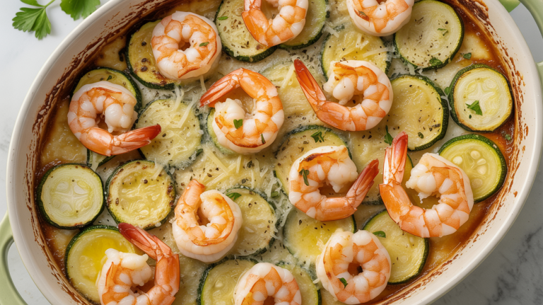 Keto Garlic Butter Shrimp & Zucchini Bake Keto Garlic Butter Shrimp & Zucchini Bake