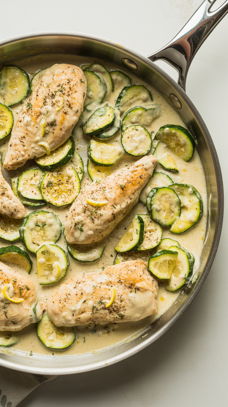 Keto Creamy Lemon Chicken & Zucchini Skillet (Low-Carb Lunch)