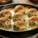 Keto Garlic Herb Chicken Meatball Bake