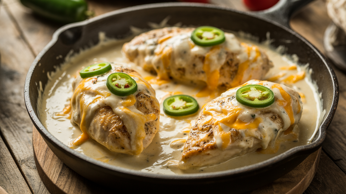 Keto Creamy Jalapeño Chicken Skillet