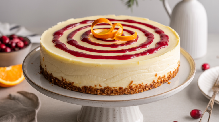 Keto Cranberry Orange Cheesecake