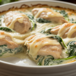 Keto Creamy Chicken & Spinach Alfredo Bake