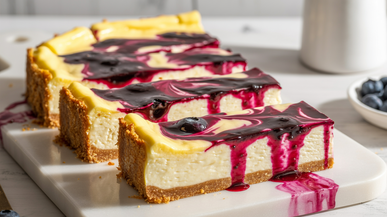 Keto Lemon Blueberry Cheesecake Bars