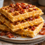 Keto Bacon Cheddar Breakfast Waffles