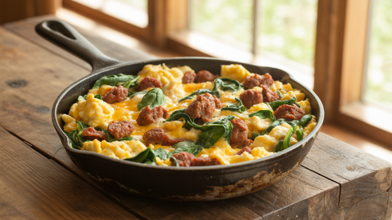 Keto Sausage & Egg Breakfast Scramble