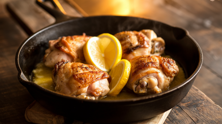 Keto Lemon Garlic Chicken Thigh Skillet (25 Minutes) Keto Lemon Garlic Chicken Thigh Skillet (25 Minutes)