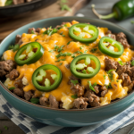 Keto Cheesy Jalapeño Ground Beef Scramble Bowls