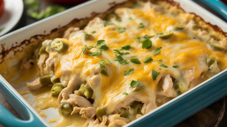Keto Creamy White Chicken Enchilada Bake Keto Creamy White Chicken Enchilada Bake