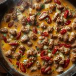 Keto Creamy Sun-Dried Tomato Beef Skillet